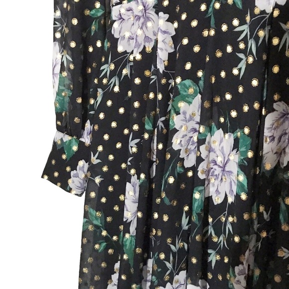 Yumi Kim black long sleeve floral maxi dress Size S NWOT - Picture 4 of 7